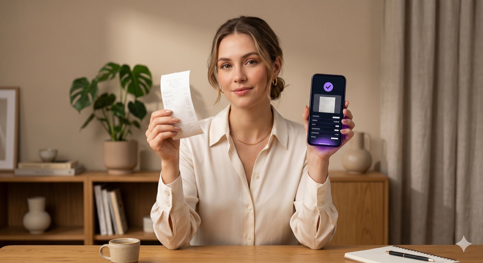 Person holding a receipt, working with TaxItEasy